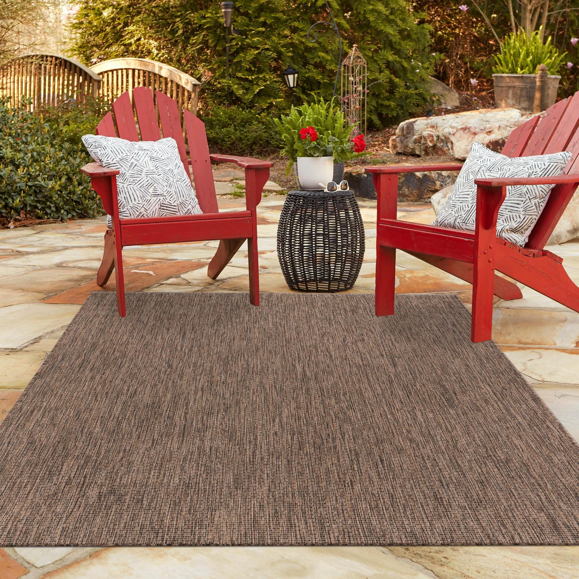 Seaside Serenity Collection Area Rug - Veranda (Light Brown)