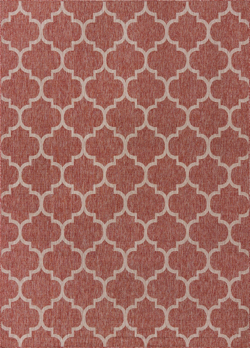 Garden Lattice Oasis Collection Area Rug - Arbor (Rust Red) Rectangle Rust Red Main