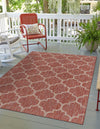 Garden Lattice Oasis Collection Area Rug - Arbor (Rust Red) Rectangle Rust Red  lifestyle 0