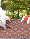 Garden Lattice Oasis Collection Area Rug - Arbor (Rust Red) Rectangle Rust Red  lifestyle 11