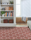 Garden Lattice Oasis Collection Area Rug - Arbor (Rust Red) Rectangle Rust Red  lifestyle 14