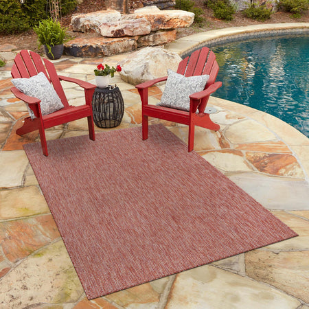 Seaside Serenity Collection Area Rug - Veranda (Rust Red)