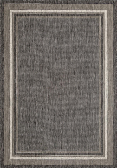 Terrace Fringe Collection Area Rug - Veranda (Black)