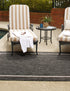 Terrace Fringe Collection Area Rug - Veranda (Black)