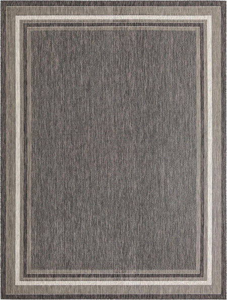 Terrace Fringe Collection Area Rug - Veranda (Black)