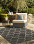 Seaside Lattice Collection Area Rug - Arbor (Black)