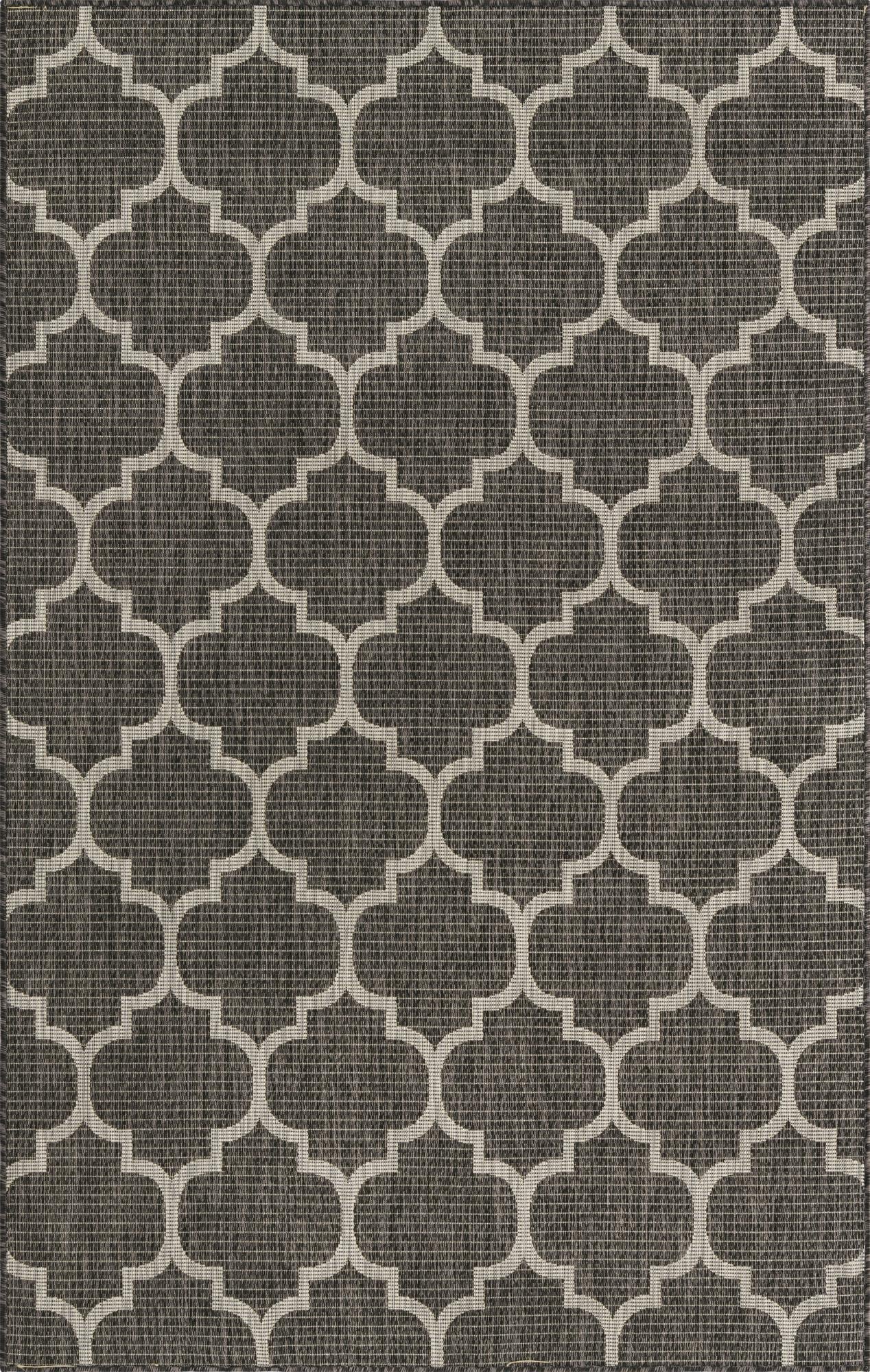 Seaside Lattice Collection Area Rug - Arbor (Black)