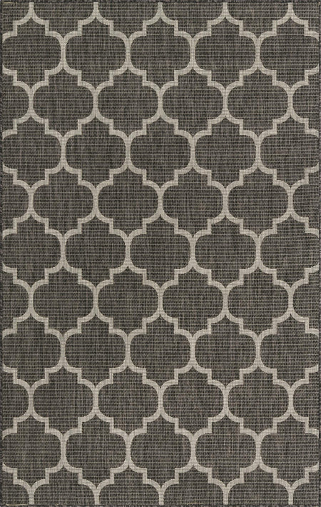 Seaside Lattice Collection Area Rug - Arbor (Black)