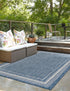 Terrace Fringe Collection Area Rug - Veranda (Blue)