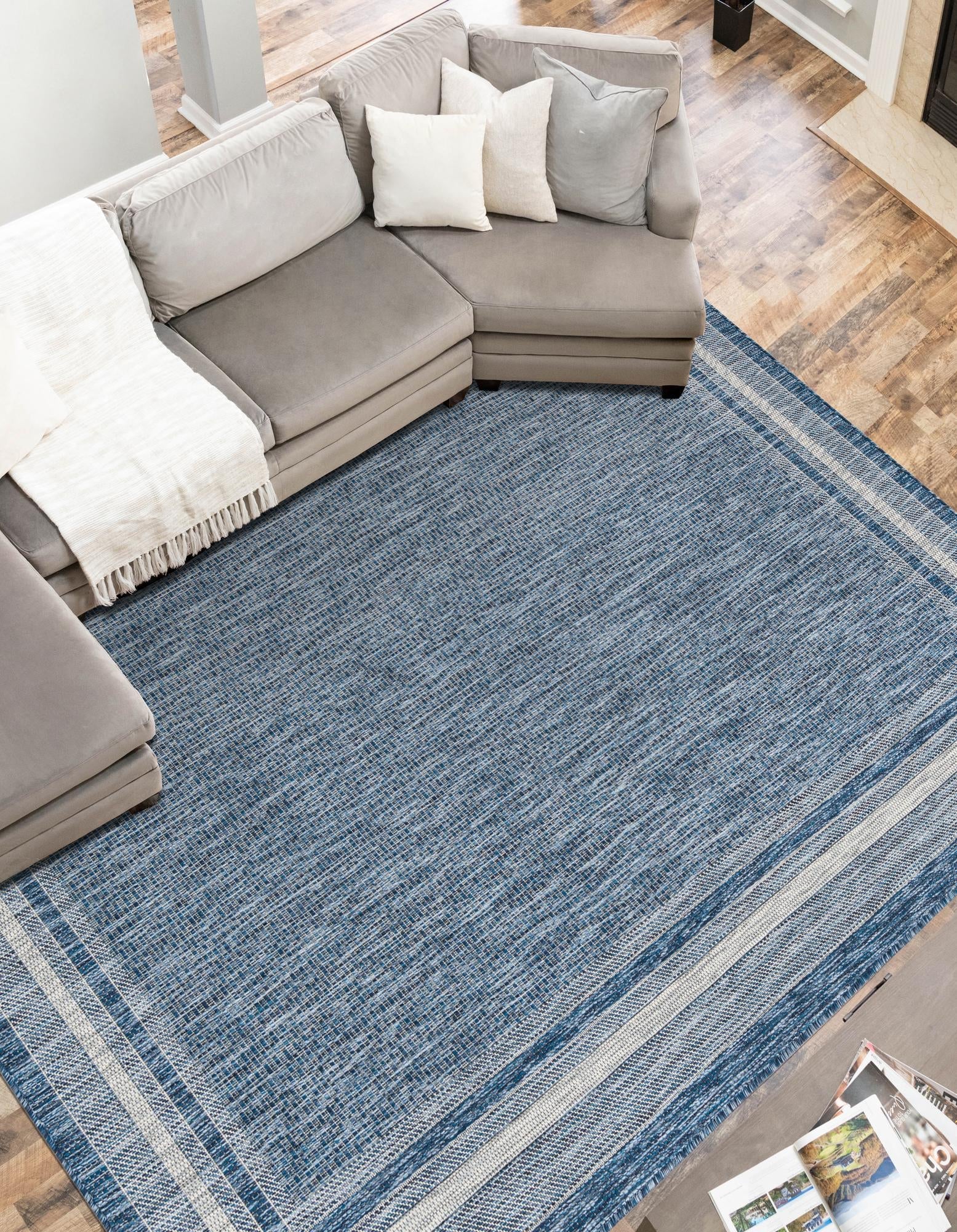 Terrace Fringe Collection Area Rug - Veranda (Blue)