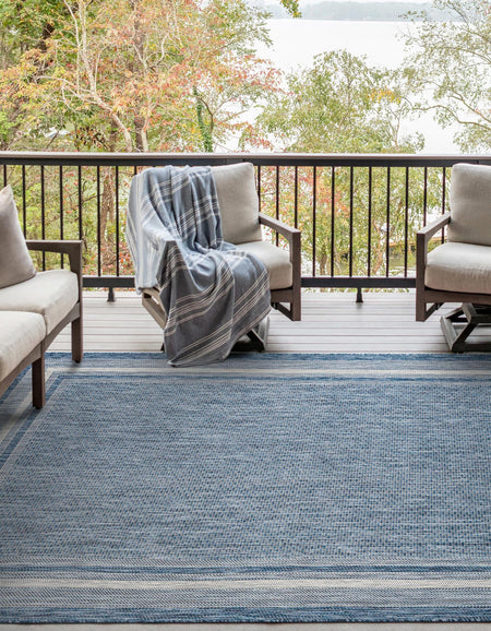 Terrace Fringe Collection Area Rug - Veranda (Blue)