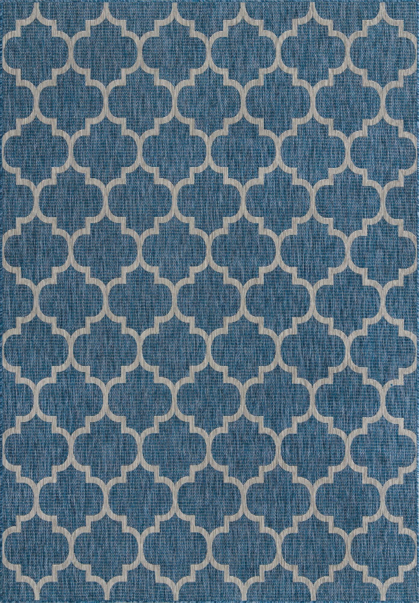 Seaside Lattice Collection Area Rug - Arbor (Navy Blue)