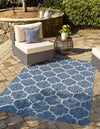 Garden Lattice Oasis Collection Area Rug - Arbor (Navy Blue) Rectangle Navy Blue  lifestyle 0