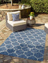 Seaside Lattice Collection Area Rug - Arbor (Navy Blue)