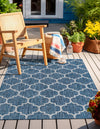 Garden Lattice Oasis Collection Area Rug - Arbor (Navy Blue) Rectangle Navy Blue  lifestyle 12