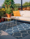 Garden Lattice Oasis Collection Area Rug - Arbor (Navy Blue) Rectangle Navy Blue  lifestyle 14