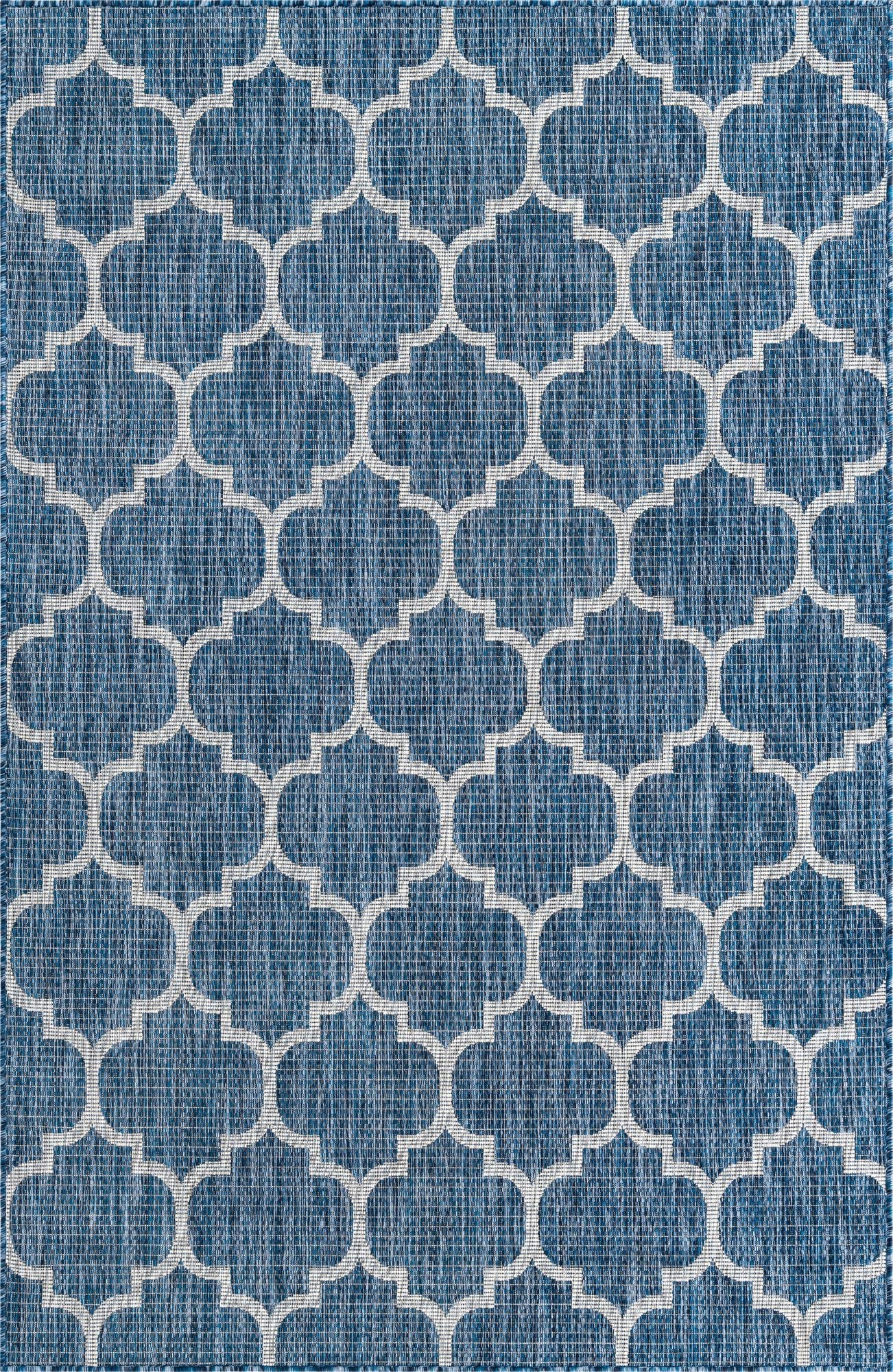 Seaside Lattice Collection Area Rug - Arbor (Navy Blue)