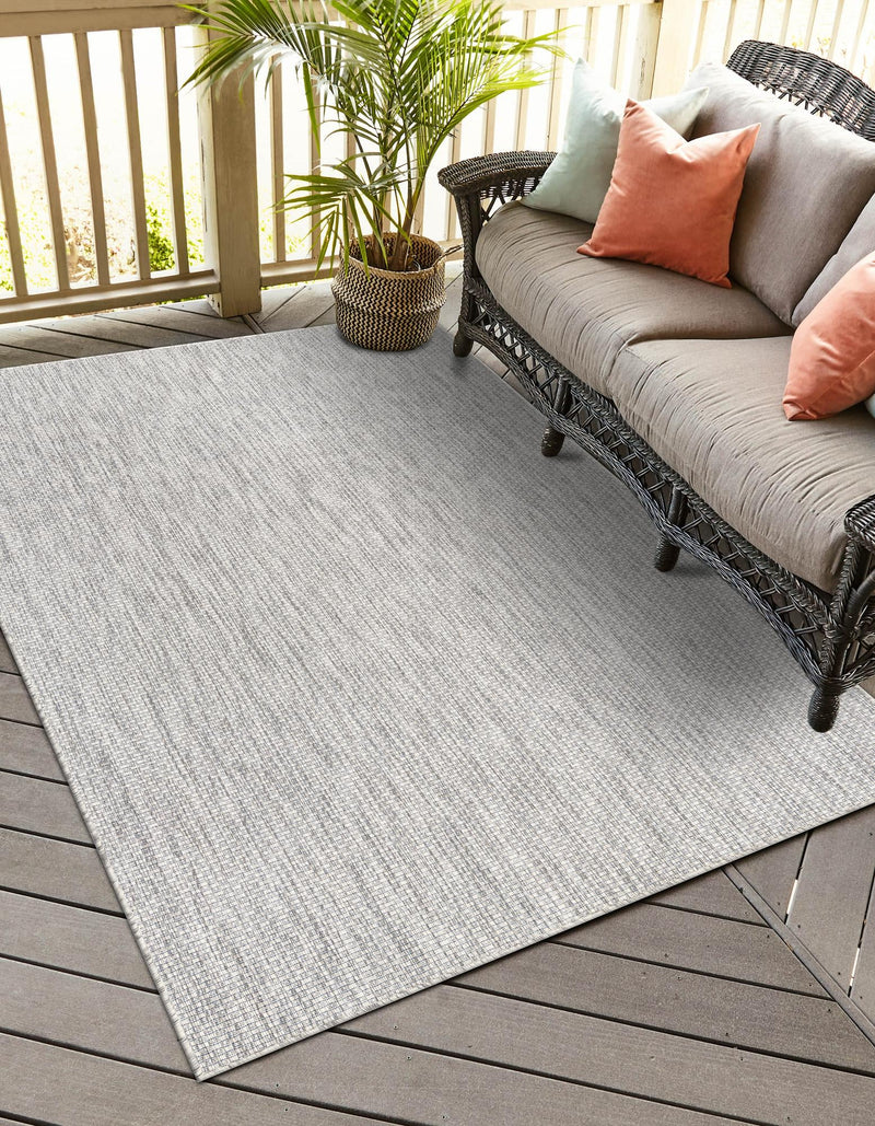 Patio Perfection Collection Area Rug - Veranda (Light Gray) Rectangle Light Gray  lifestyle 5