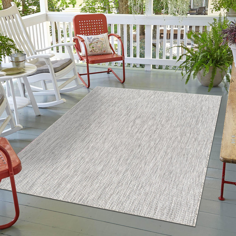 Patio Perfection Collection Area Rug - Veranda (Light Gray) Rectangle Light Gray  lifestyle 26