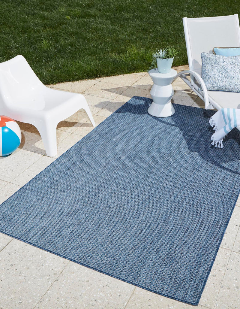 Patio Perfection Collection Area Rug - Veranda (Blue) Rectangle Blue  lifestyle 0