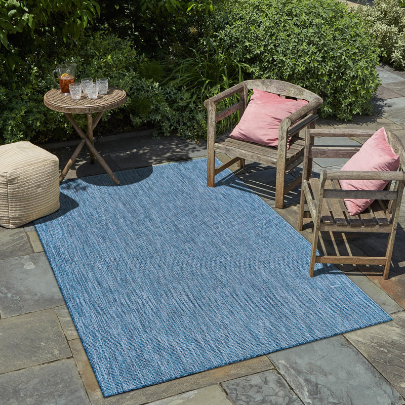 Patio Perfection Collection Area Rug - Veranda (Blue) Rectangle Blue  lifestyle 28