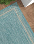 Terrace Fringe Collection Area Rug - Veranda (Aquamarine)