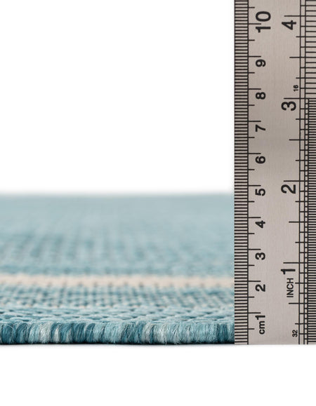 Terrace Fringe Collection Area Rug - Veranda (Aquamarine)