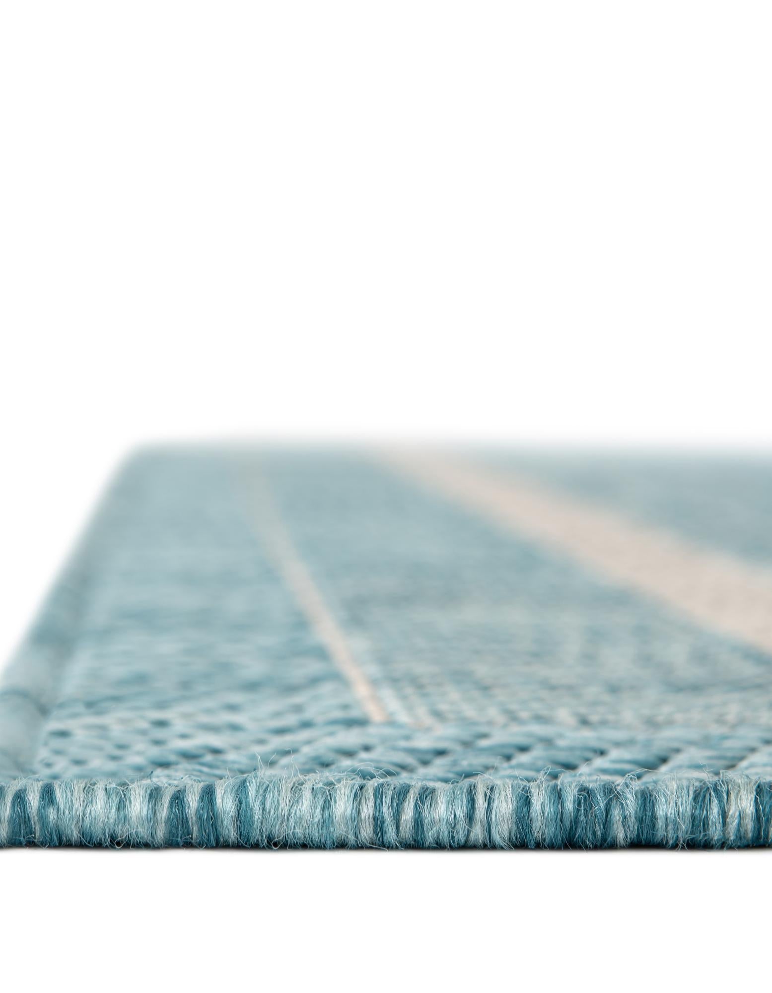 Terrace Fringe Collection Area Rug - Veranda (Aquamarine)