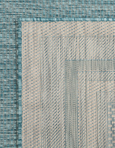 Terrace Fringe Collection Area Rug - Veranda (Aquamarine)