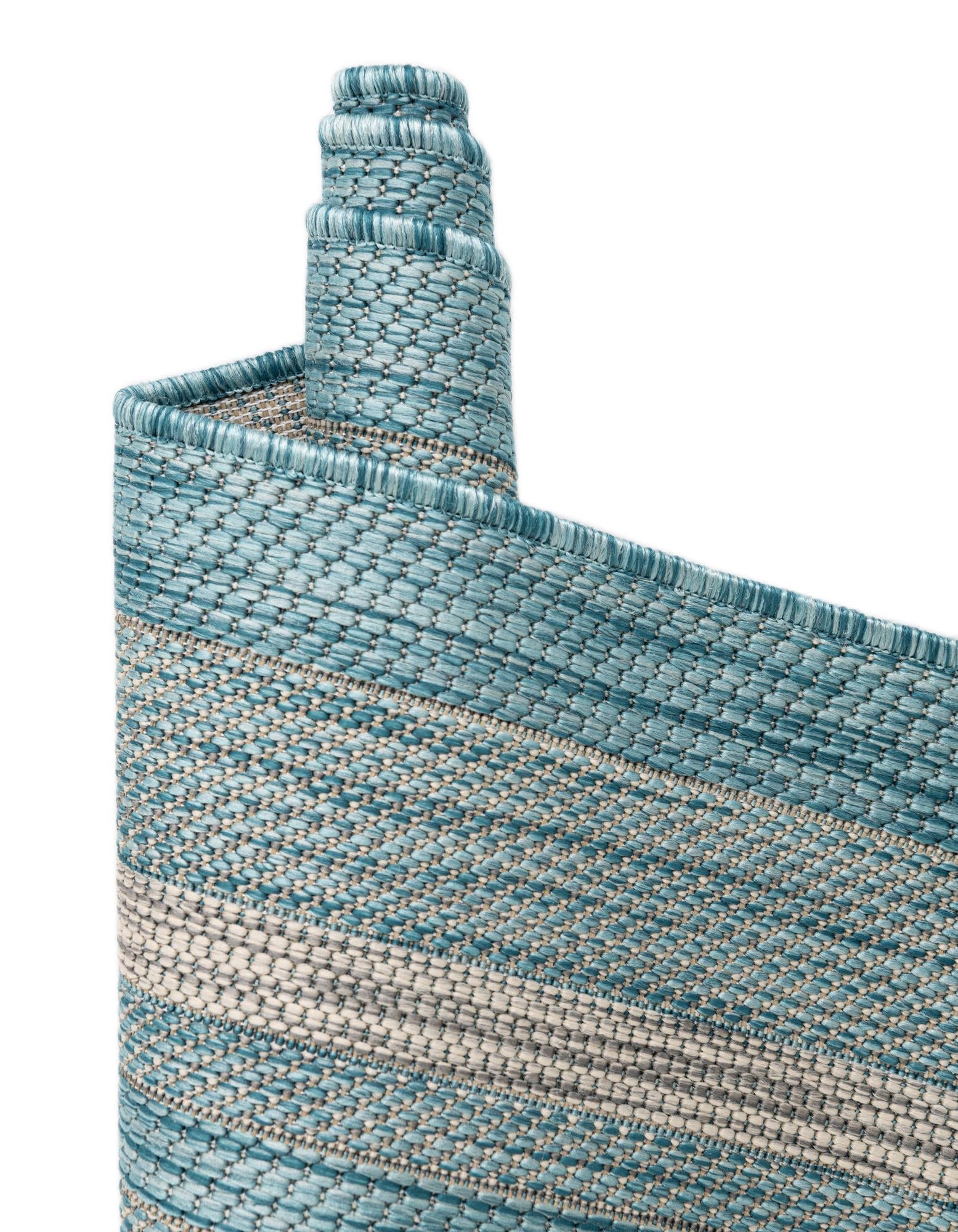 Terrace Fringe Collection Area Rug - Veranda (Aquamarine)