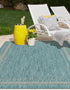 Terrace Fringe Collection Area Rug - Veranda (Aquamarine)