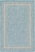 Terrace Fringe Collection Area Rug - Veranda (Aquamarine)