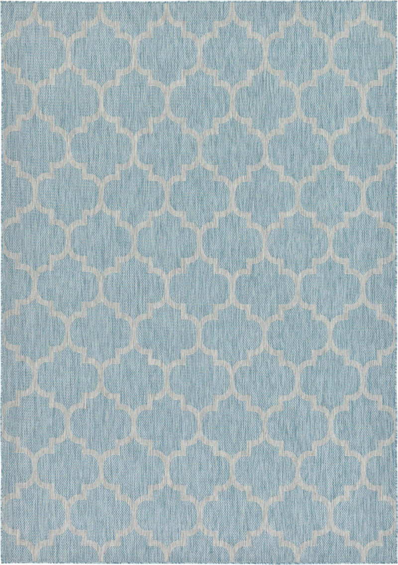 Garden Lattice Oasis Collection Area Rug - Arbor (Aquamarine) Rectangle Aquamarine Main