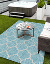 Garden Lattice Oasis Collection Area Rug - Arbor (Aquamarine) Rectangle Aquamarine  lifestyle 9