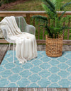 Garden Lattice Oasis Collection Area Rug - Arbor (Aquamarine) Rectangle Aquamarine  lifestyle 11