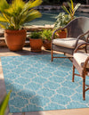 Garden Lattice Oasis Collection Area Rug - Arbor (Aquamarine) Rectangle Aquamarine  lifestyle 13