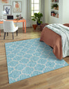 Garden Lattice Oasis Collection Area Rug - Arbor (Aquamarine) Rectangle Aquamarine  lifestyle 14