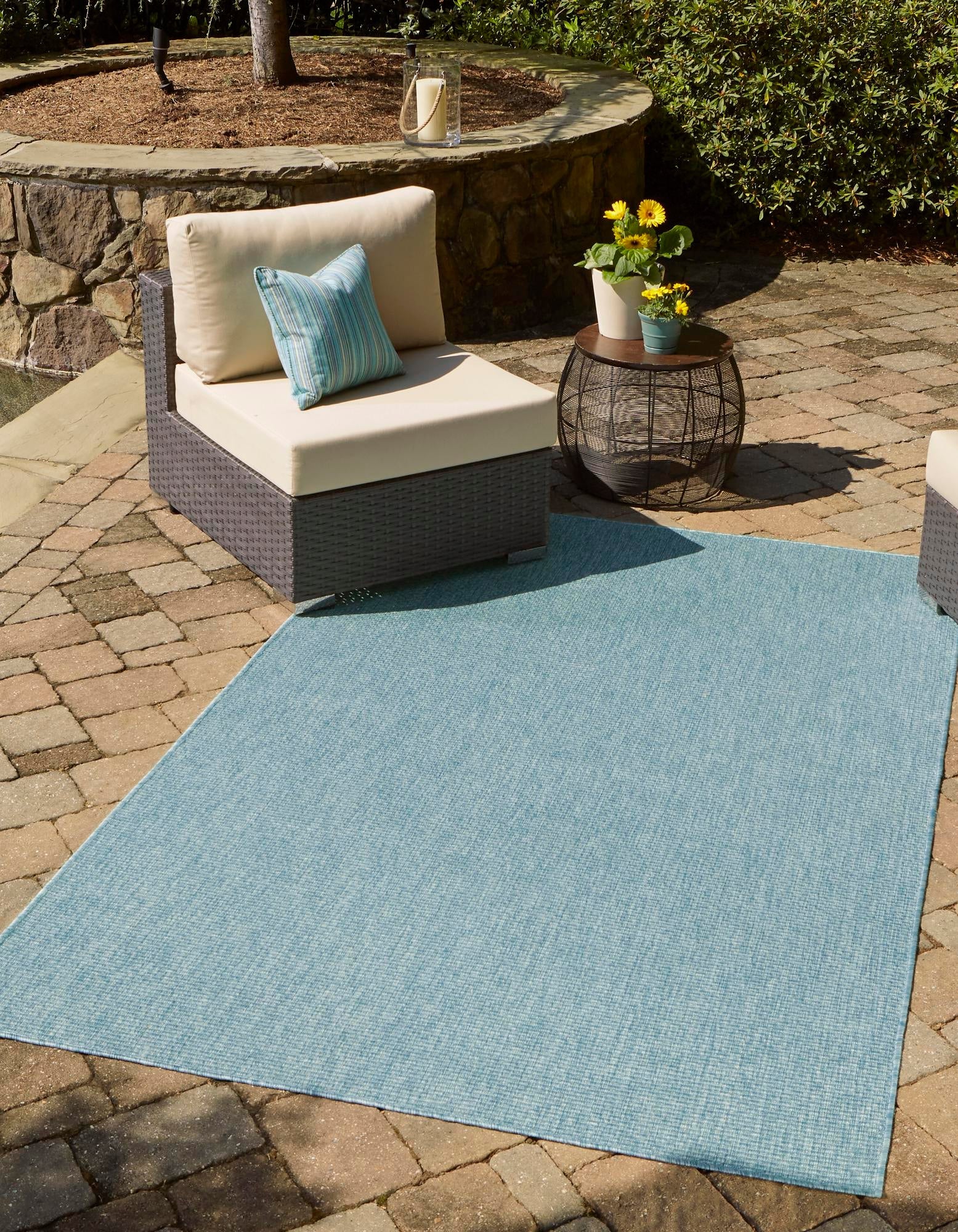 Seaside Serenity Collection Area Rug - Veranda (Aquamarine)