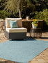 Seaside Serenity Collection Area Rug - Veranda (Aquamarine)