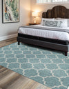 Garden Lattice Oasis Collection Area Rug - Arbor (Teal) Rectangle Teal  lifestyle 7