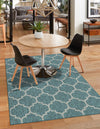 Garden Lattice Oasis Collection Area Rug - Arbor (Teal) Rectangle Teal  lifestyle 9