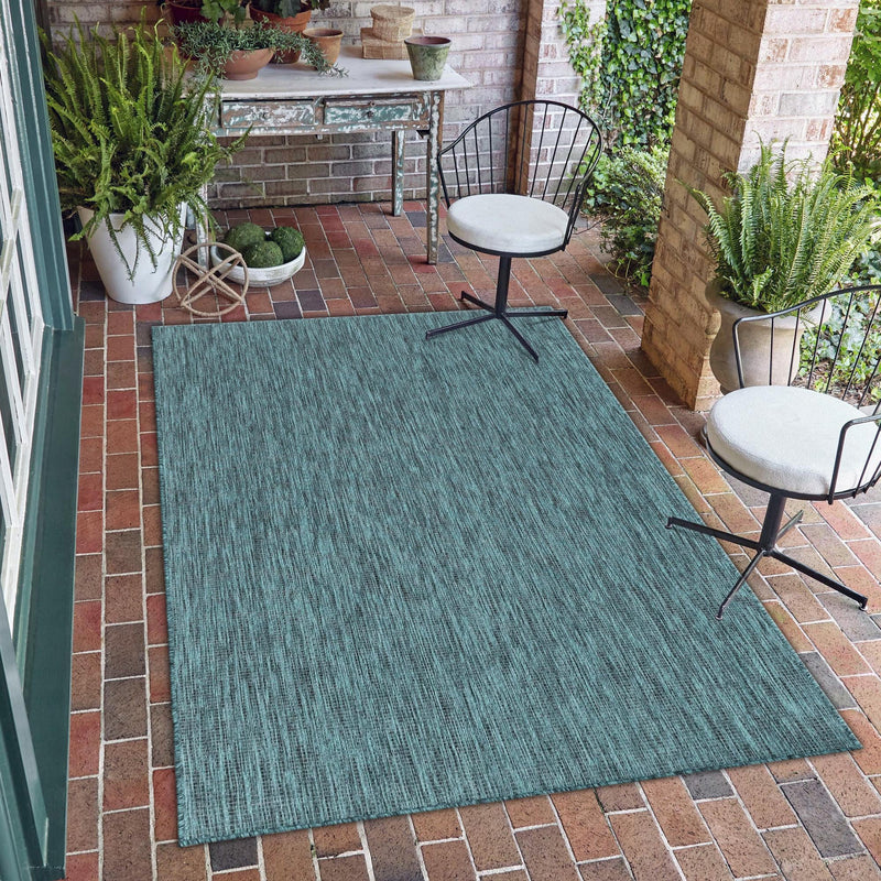 Patio Perfection Collection Area Rug - Veranda (Teal) Rectangle Teal  lifestyle 51