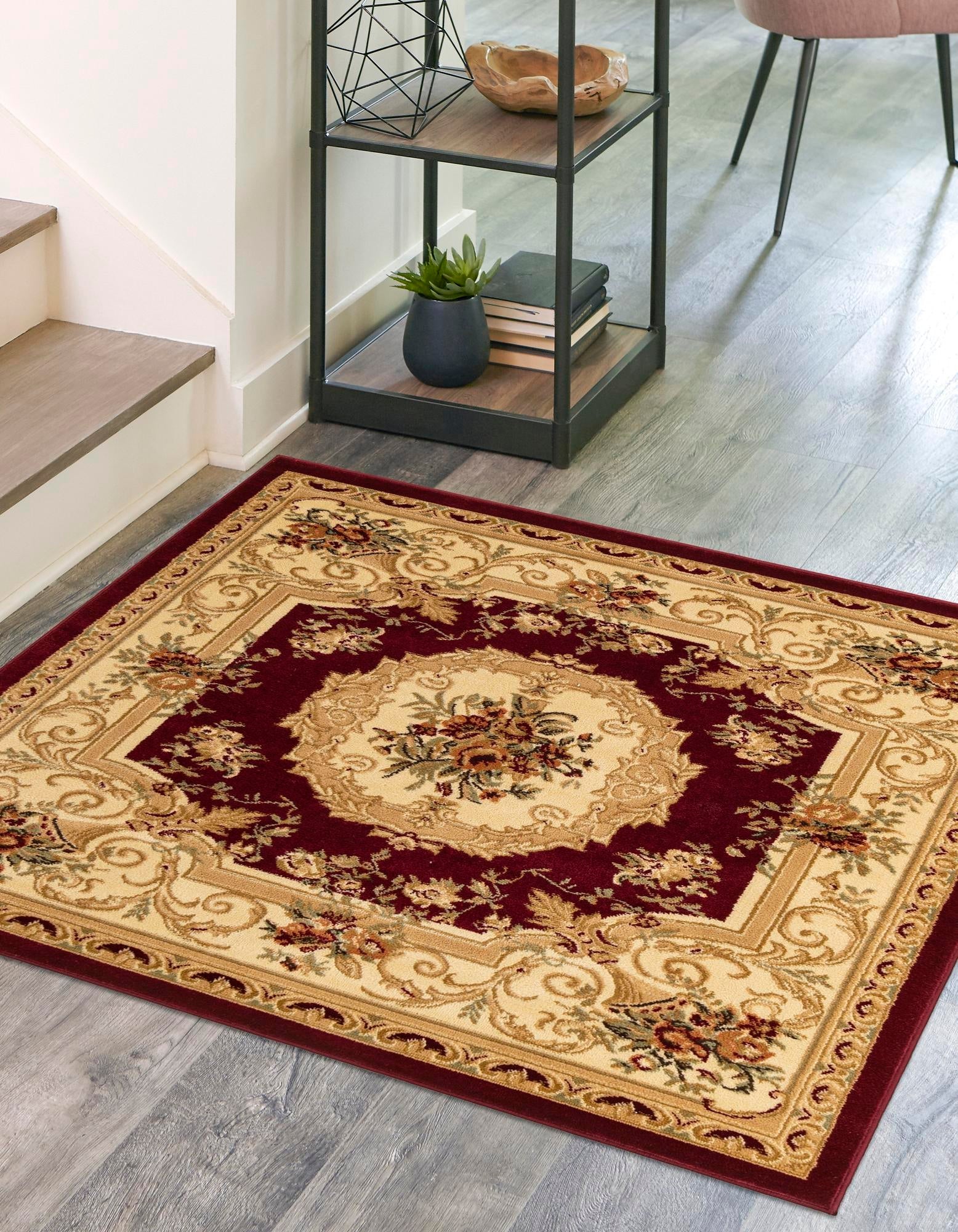 Versailles Elegance Collection Area Rug -  Louveciennes (Red)