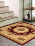 Versailles Elegance Collection Area Rug -  Louveciennes (Red)