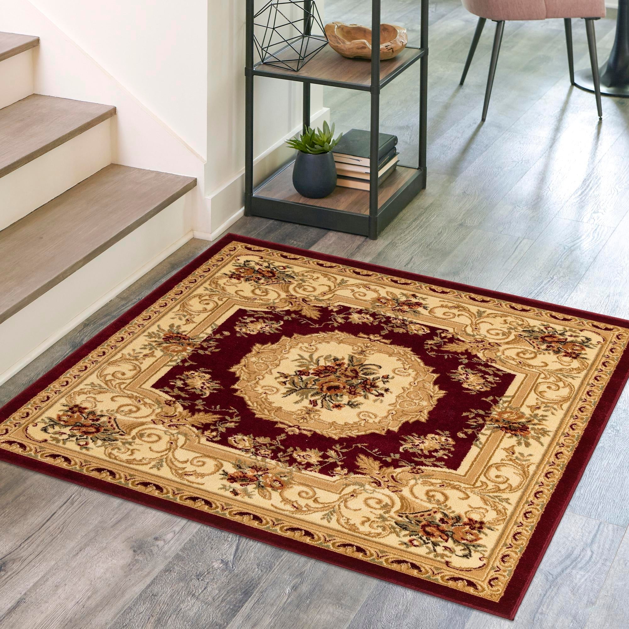 Versailles Elegance Collection Area Rug -  Louveciennes (Red)