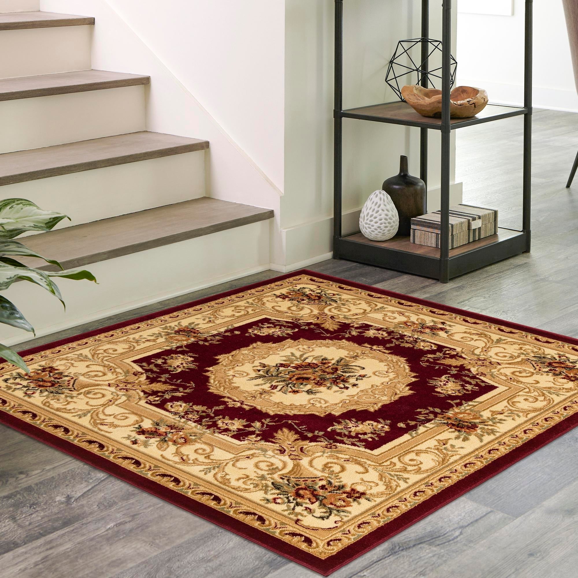 Versailles Elegance Collection Area Rug -  Louveciennes (Red)