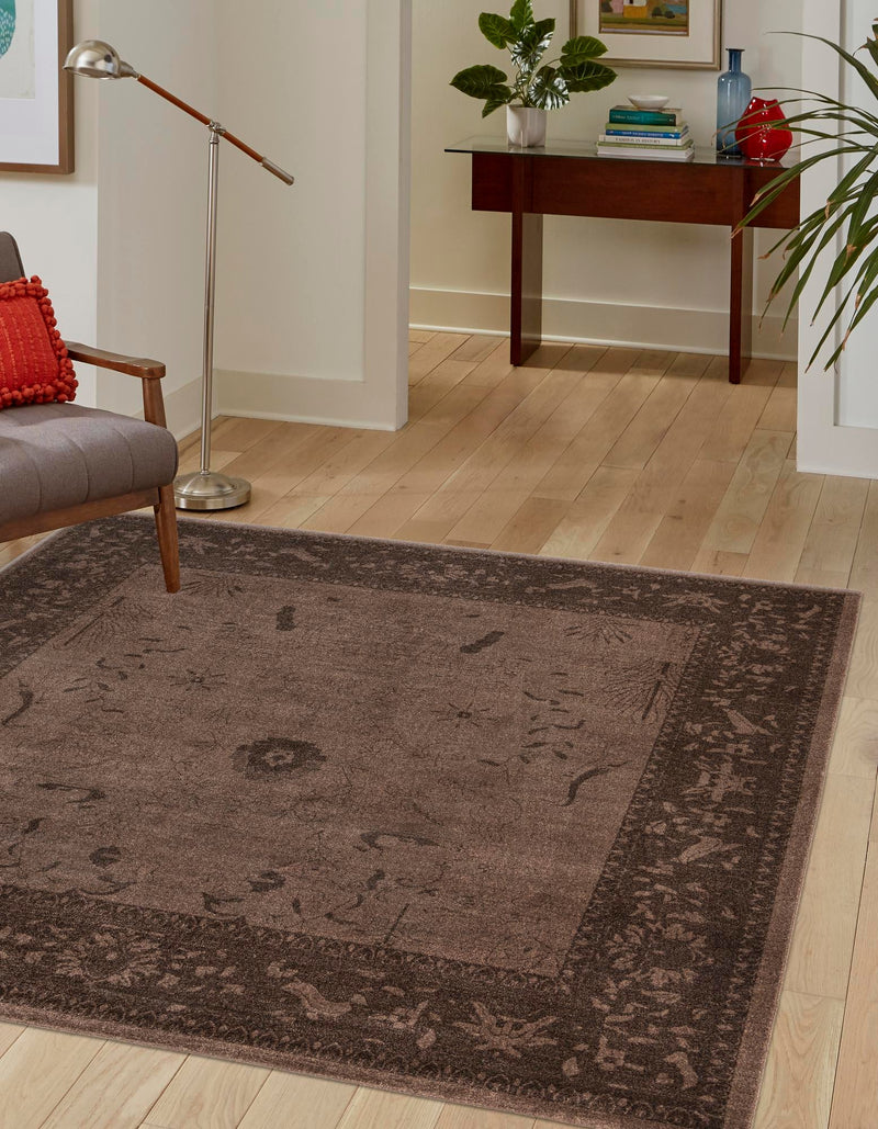 Horizon Collection Area Rug -  Apex (Brown) Square Brown  lifestyle 24