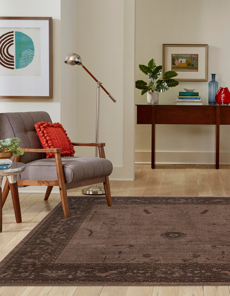 Horizon Collection Area Rug -  Apex (Brown) Square Brown  lifestyle 30