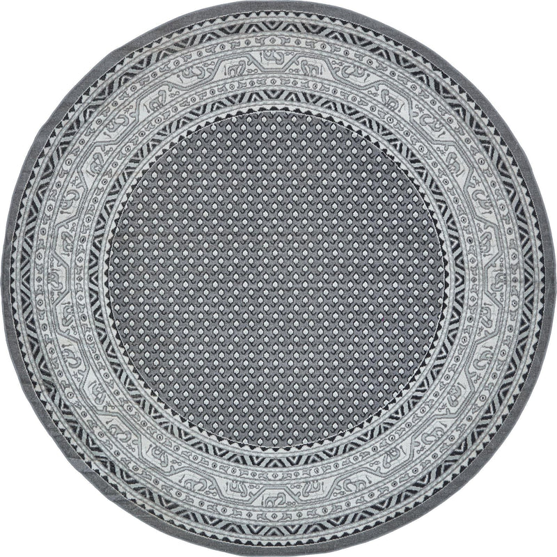 Soho Elegance Collection Area Rug -  Mercer (Gray) Round Gray  lifestyle 16