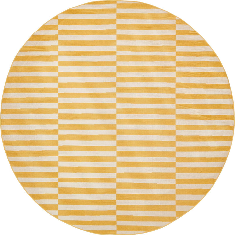 Soho Elegance Collection Area Rug -  Hudson (Yellow) Round Yellow  lifestyle 17